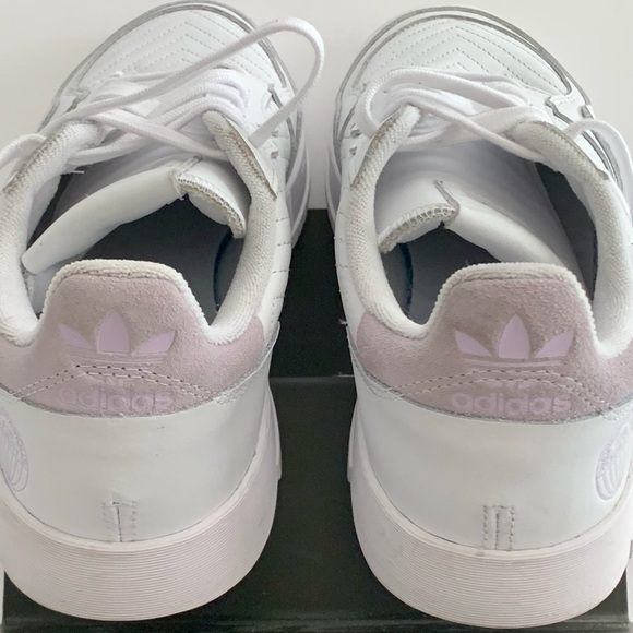ADIDAS Supercourt Leather Sneakers Cloud White Lilac Tennis Athletic Size 10 - Picture 4 of 16